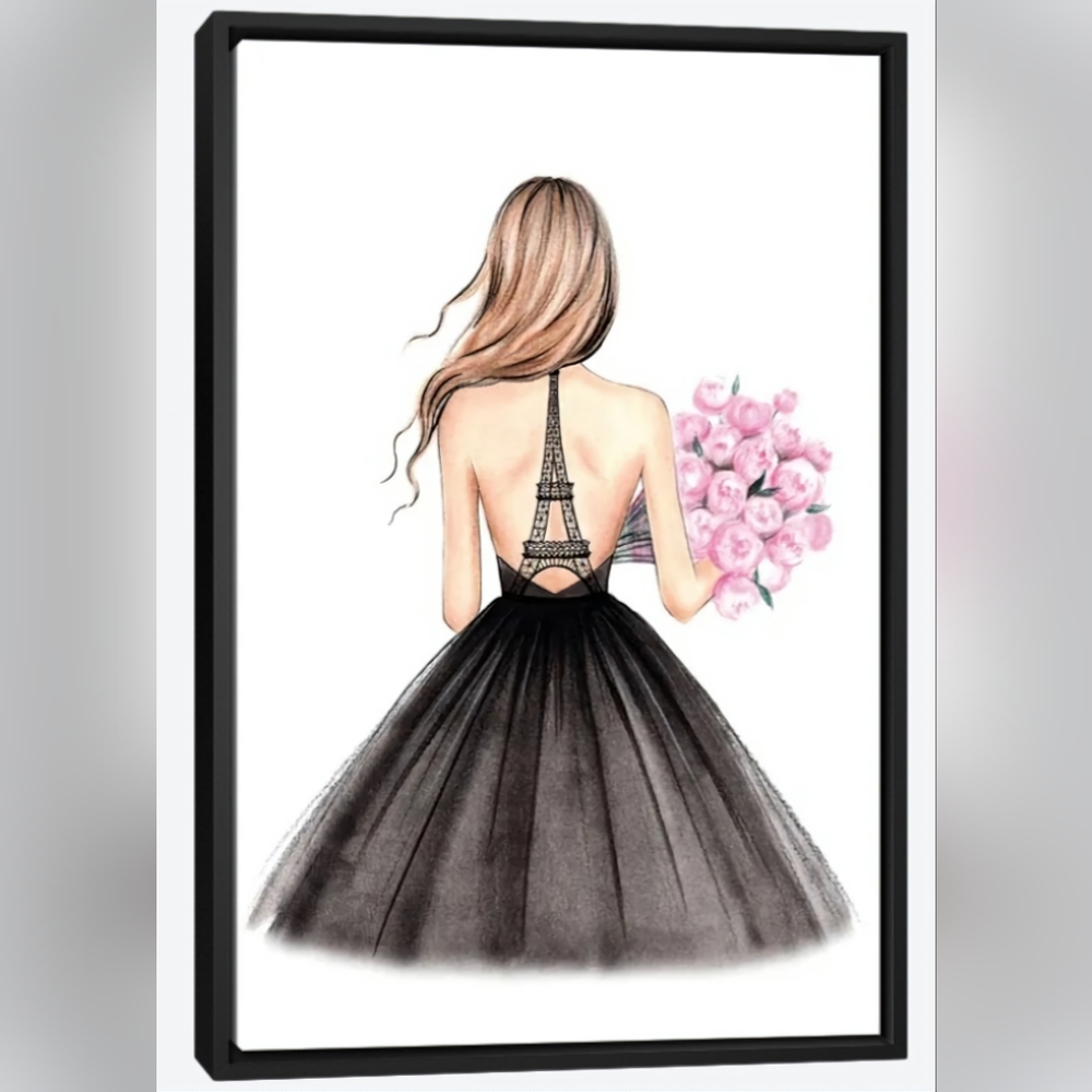 Lady Paris 8 1/2"x11" Framed Wall Art